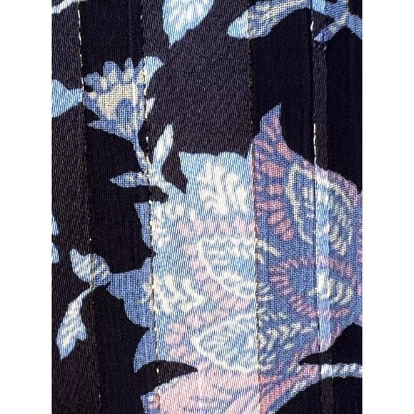 Pinkblush Navy Floral V-Neck Shimmer Midi Dress Size L - Picture 12 of 12